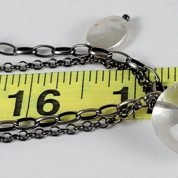 SILPADA OXIDIZED STERLING SILVER 925 PEARL CRYSTAL DROP TASSEL NECKLACE 34" - Picture 13 of 14